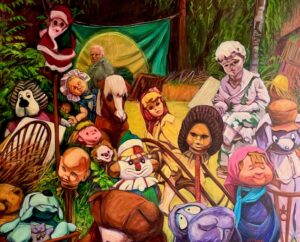 Junkyard Dolls Oil Painting by Karen K Lewis